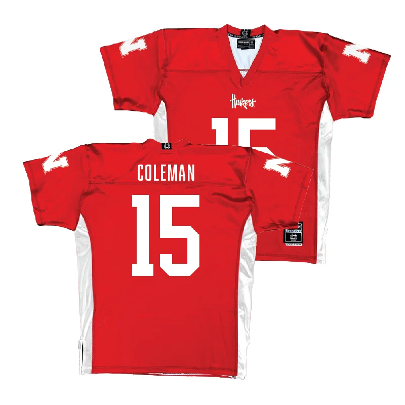 Personalized Football Jerseys For Regional Competitions-Red Nebraska Football Jersey - Malachi Coleman