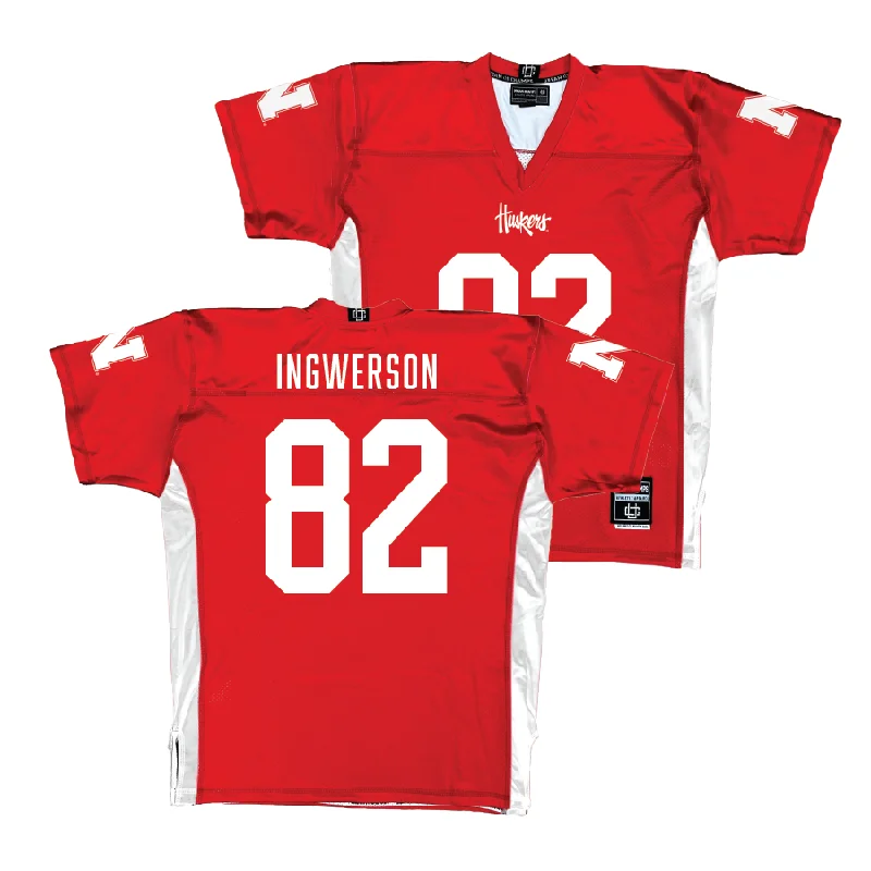 Football Jerseys With Player Numbers-Red Nebraska Football Jersey  - Eric Ingwerson