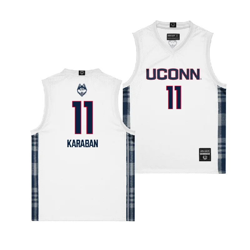 Basketball Jerseys For Sponsorship Recognition-EXCLUSIVE: UConn Winter Edition Basketball Jersey - Alex Karaban | #11