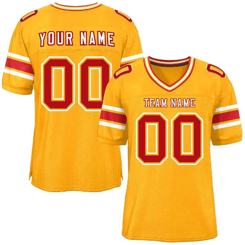 Football Jerseys For Team Celebrations & Recognitions-Custom Yellow Personalized Classic Authentic Football Jersey