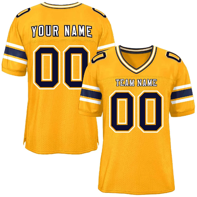 Personalized Football Jerseys For Tournament Events-Custom Yellow Personalized Classic Authentic Football Jersey