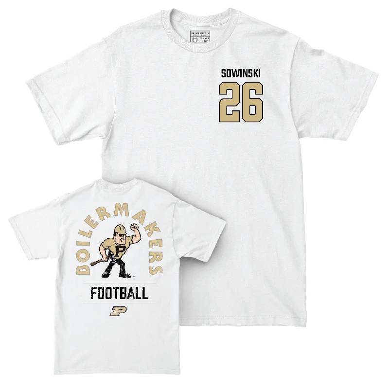 Football Jerseys For Tournaments & Competitions-Football White Mascot Comfort Colors Tee - Andrew Sowinski | #26