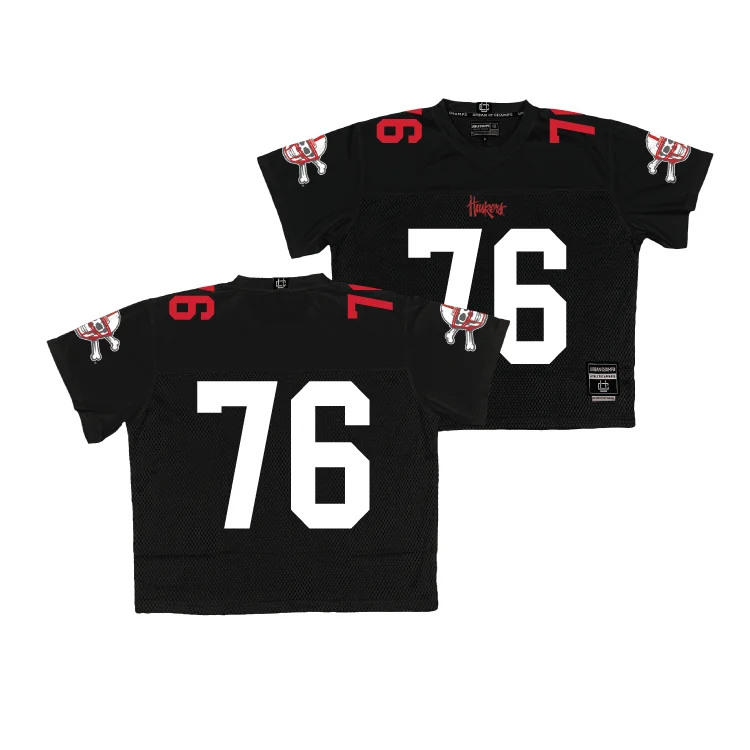 Personalized Football Jerseys For Regional Competitions-Nebraska Throwback Black Football Jersey - Xander Ruggeroli