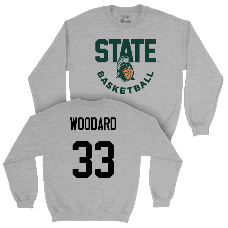 Custom Basketball Jerseys With Text & Logo-Sport Grey Women's Basketball Helmet Crew  - Juliann Woodard