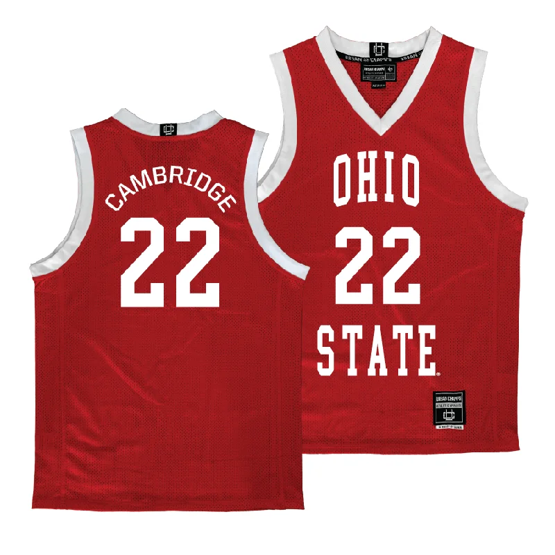 Custom Basketball Jerseys For Club Teams-Ohio State Women's Red Basketball Jersey  - Jaloni Cambridge