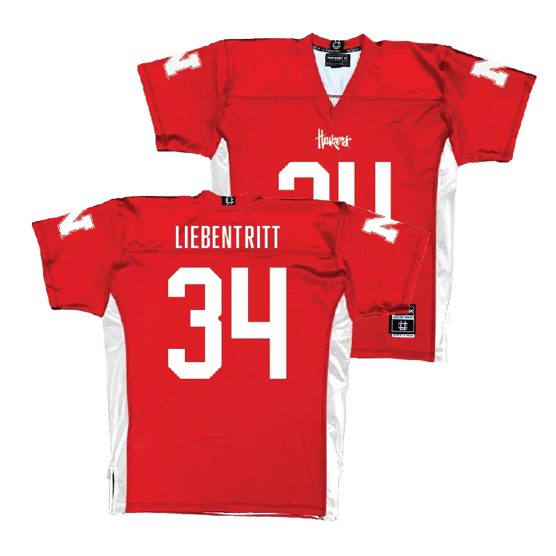 Personalized Football Jerseys For Special Recognitions-Red Nebraska Football Jersey - Barret Liebentritt