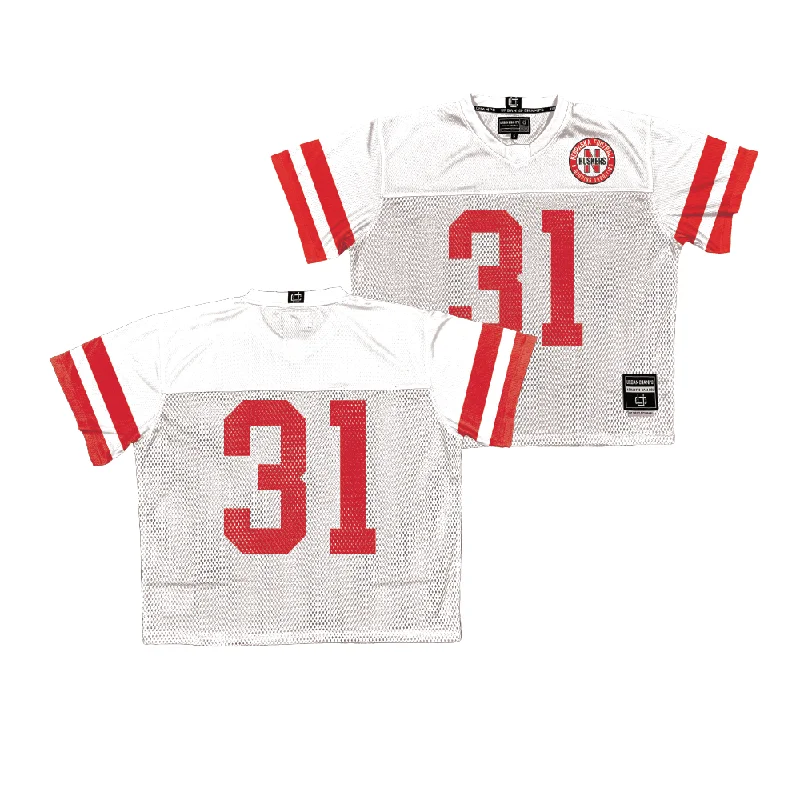 Custom Football Jerseys For School Uniforms-Nebraska Throwback Football Jersey   - Ryker Evans