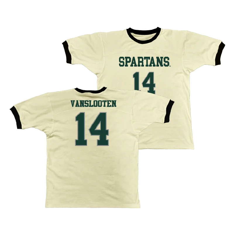 Personalized Basketball Jerseys For Alumni Teams-MSU Retro Ringer Tee - Grace VanSlooten