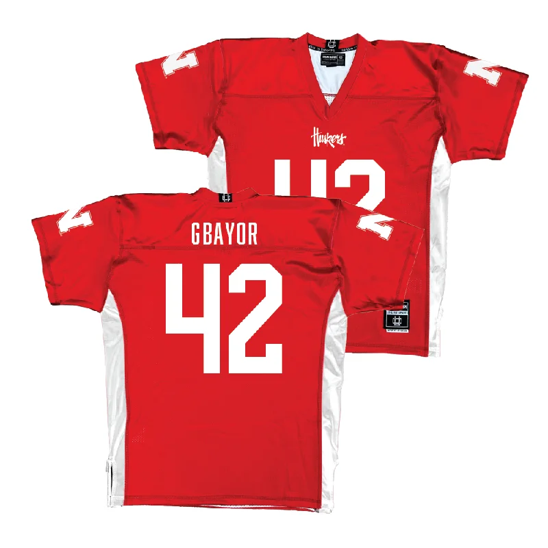 Football Jerseys For Holiday & Seasonal Events-Red Nebraska Football Jersey - Mikai Gbayor