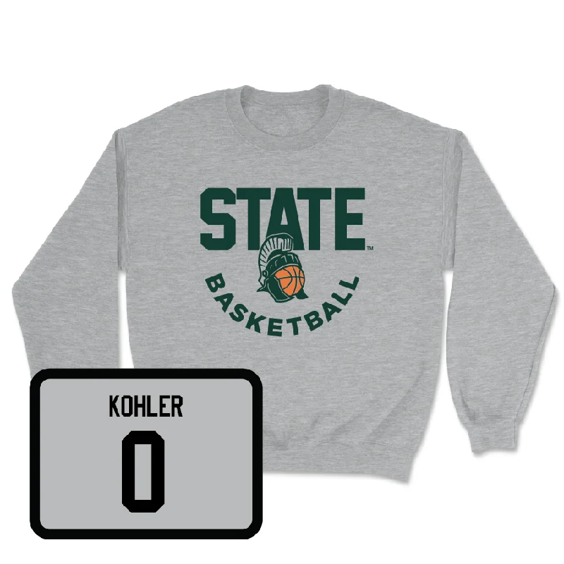 Custom Basketball Jerseys For Local Players-Sport Grey Men's Basketball Helmet Crew - Jaxon Kohler