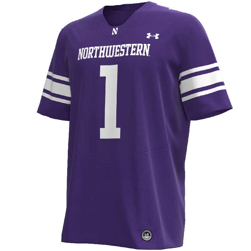 Personalized Football Jerseys For Sponsorship Deals-Northwestern Football Jersey Adult #1 Purple