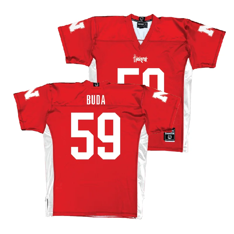 Personalized Football Jerseys For Fundraisers-Red Nebraska Football Jersey - Grant Buda