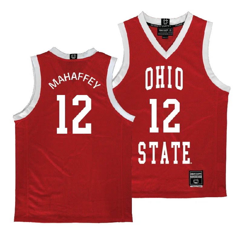 Personalized Basketball Jerseys For School Spirit-Ohio State Men's Red Basketball Jersey - Evan Mahaffey