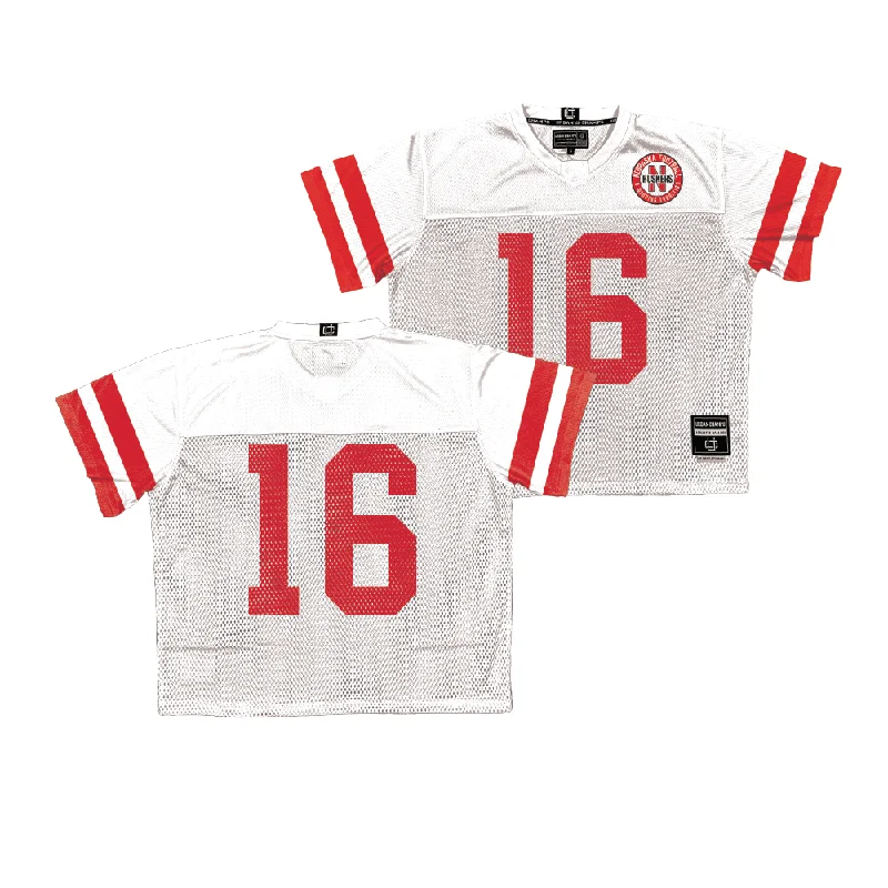 Custom Football Jerseys For Fans-Nebraska Throwback Football Jersey   - Elijah Jeudy