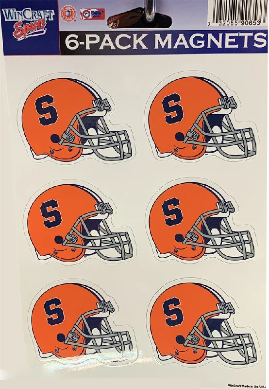 Football Jerseys With Embroidered Player Numbers-Wincraft Syracuse Football Helmet Magnet 6-Pack