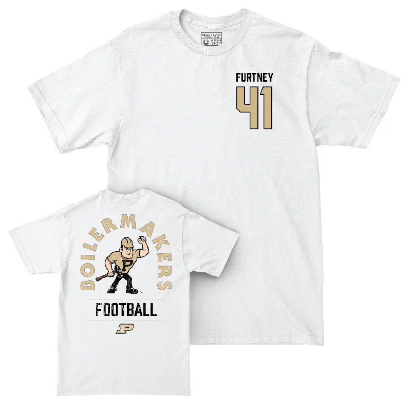 Custom Football Jerseys For School Uniforms-Football White Mascot Comfort Colors Tee - Ben Furtney | #41