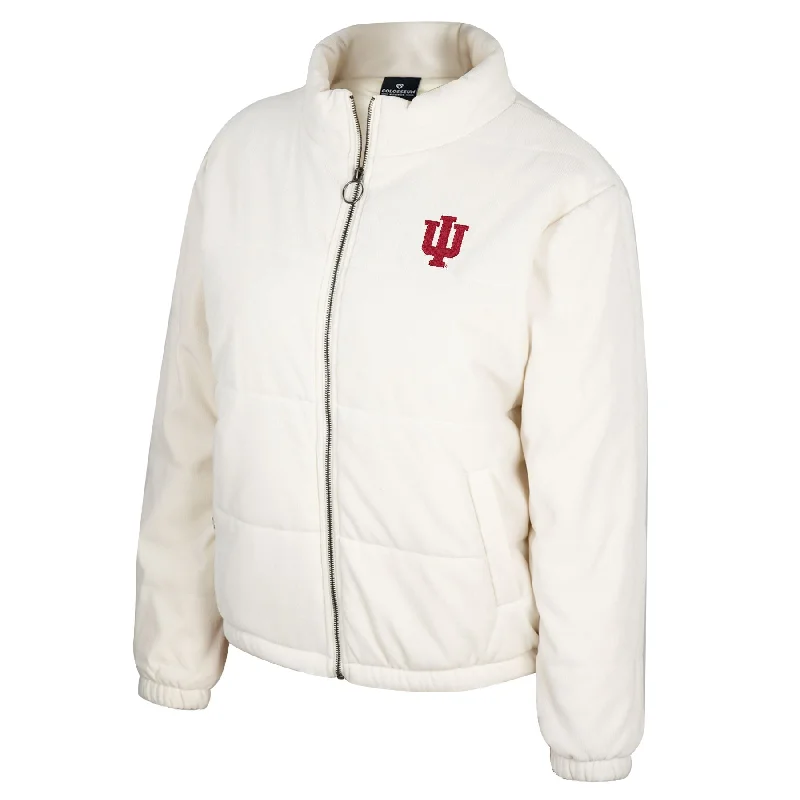 Custom Football Jerseys For Sports Camps-Indiana Hoosiers Women's White Puffer Jacket