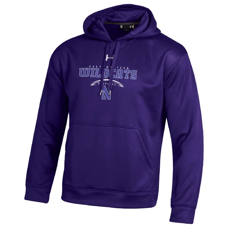 Custom Football Jerseys For Charity Tournaments-Northwestern Wildcats Men's Under Armour Football Laces Hoodie