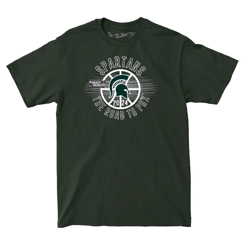 Custom Basketball Jerseys For International Teams-Michigan State MBB Road to PHX T-shirt by Retro Brand