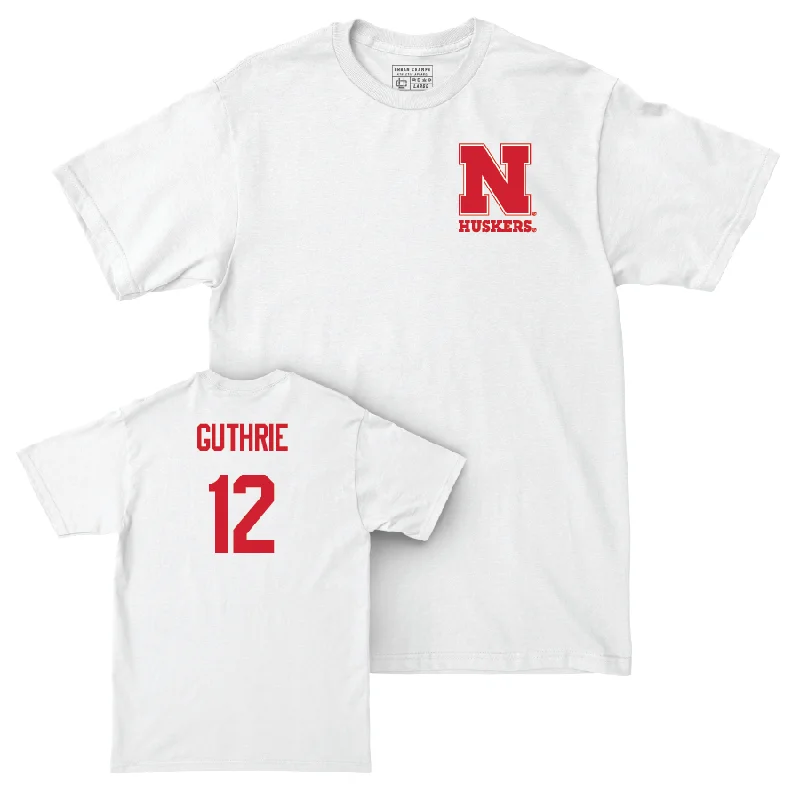 Football Jerseys With Custom Fonts & Numbering-Football White Comfort Colors Tee  - Rex Guthrie