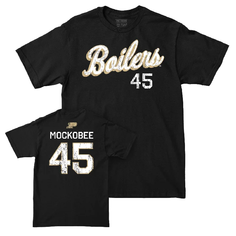 Personalized Football Jerseys For Corporate Gifts-Football Black Script Tee - Devin Mockobee | #45