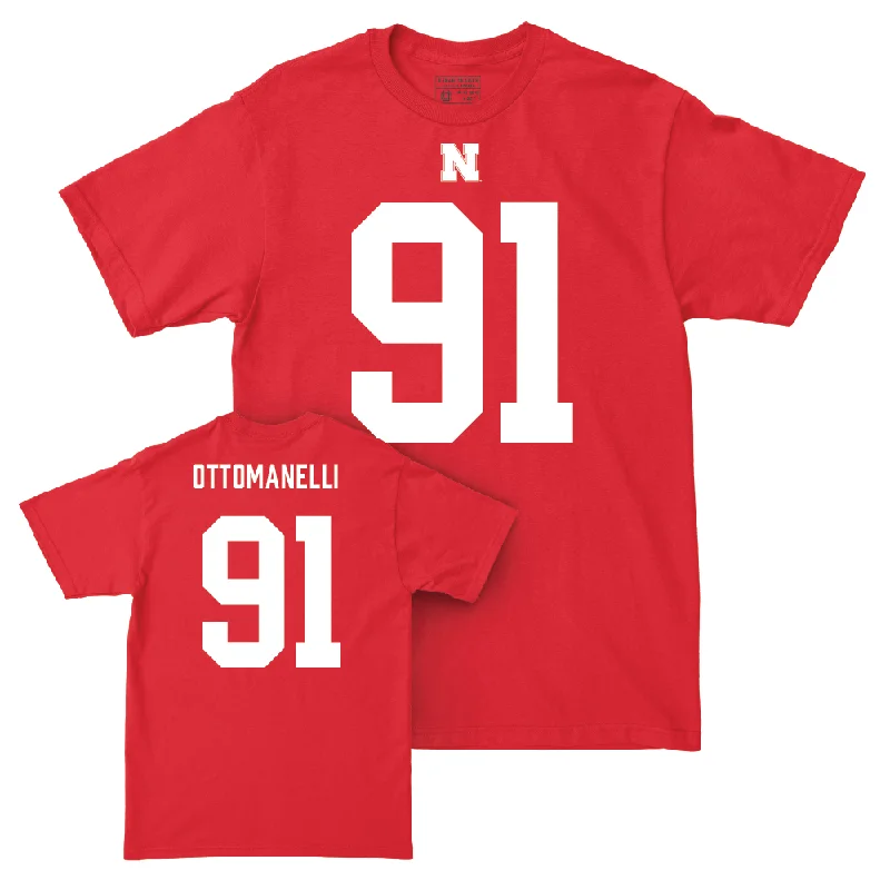 Custom Football Jerseys For Holiday Gifts-Nebraska Football Red Shirsey Tee  - Nico Ottomanelli