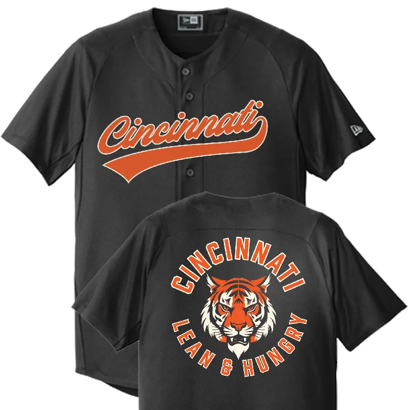 Baseball Jerseys For Team Building Events-Cincinnati Football Baseball Jersey Lean and Hungry