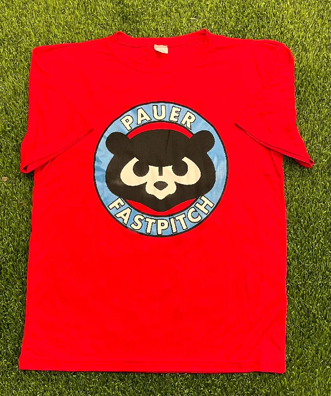 Basketball Jerseys For Youth Teams & Leagues-Pauer Panda Softball Shirt Red