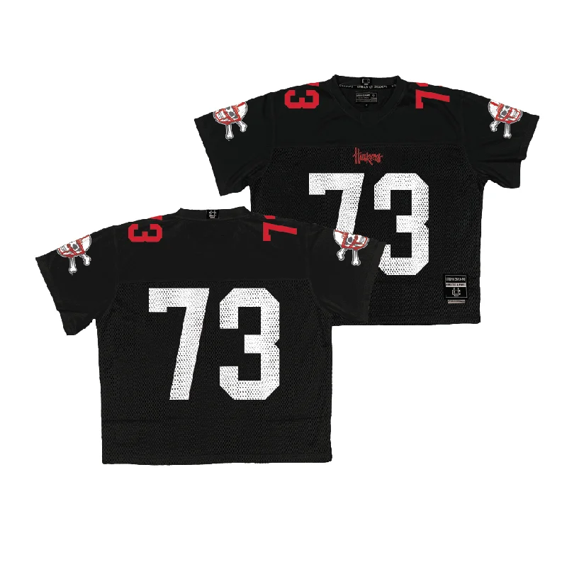 Football Jerseys With Embroidered Player Numbers-Nebraska Throwback Black Football Jersey - David Borchers