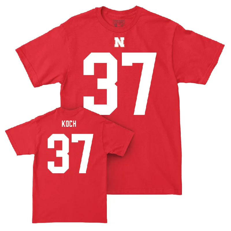 Football Jerseys For Professional Events-Nebraska Football Red Shirsey Tee  - Kamdyn Koch