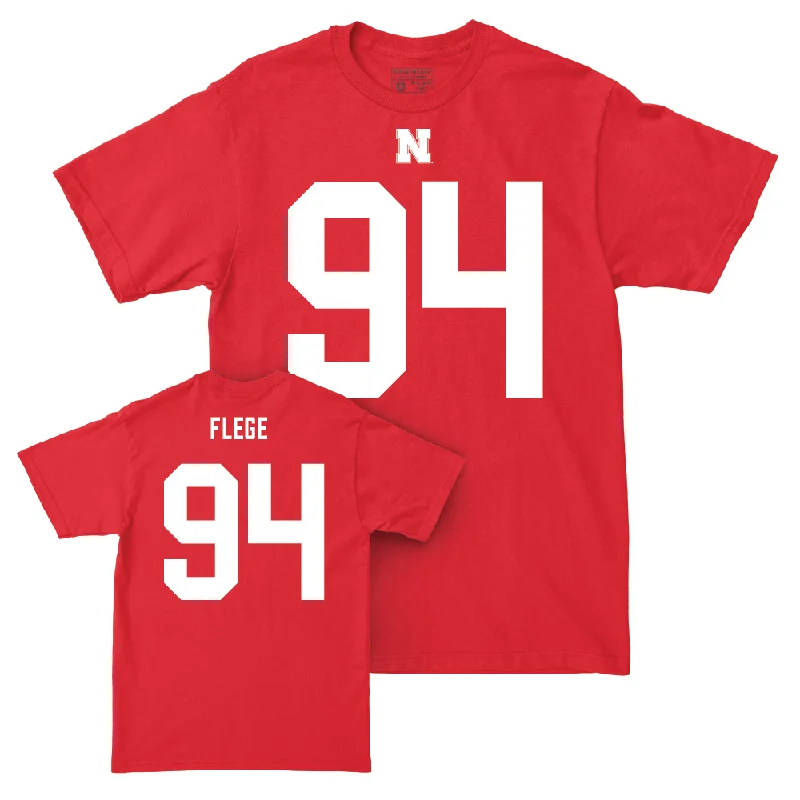 Custom Football Jerseys For Player Recognition-Nebraska Football Red Shirsey Tee  - Aidan Flege