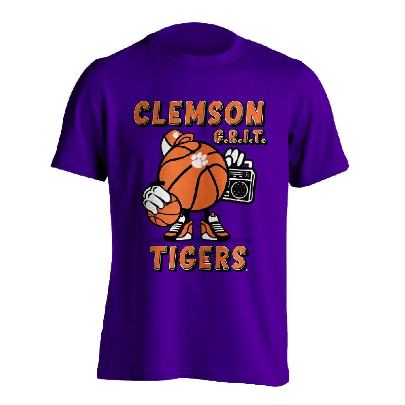 Personalized Basketball Jerseys For Competitive Teams-Clemson Tigers G.R.I.T. Basketball T-Shirt | Youth