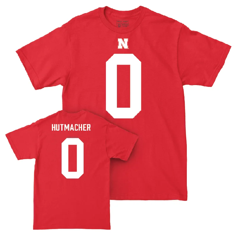 Football Jerseys For Youth Programs & Activities-Nebraska Football Red Shirsey Tee - Nash Hutmacher | #0