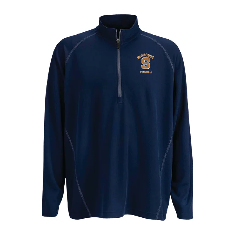 Custom Football Jerseys For Special Events-Vansport Syracuse Football Twill Knit 1/4 Zip Pullover