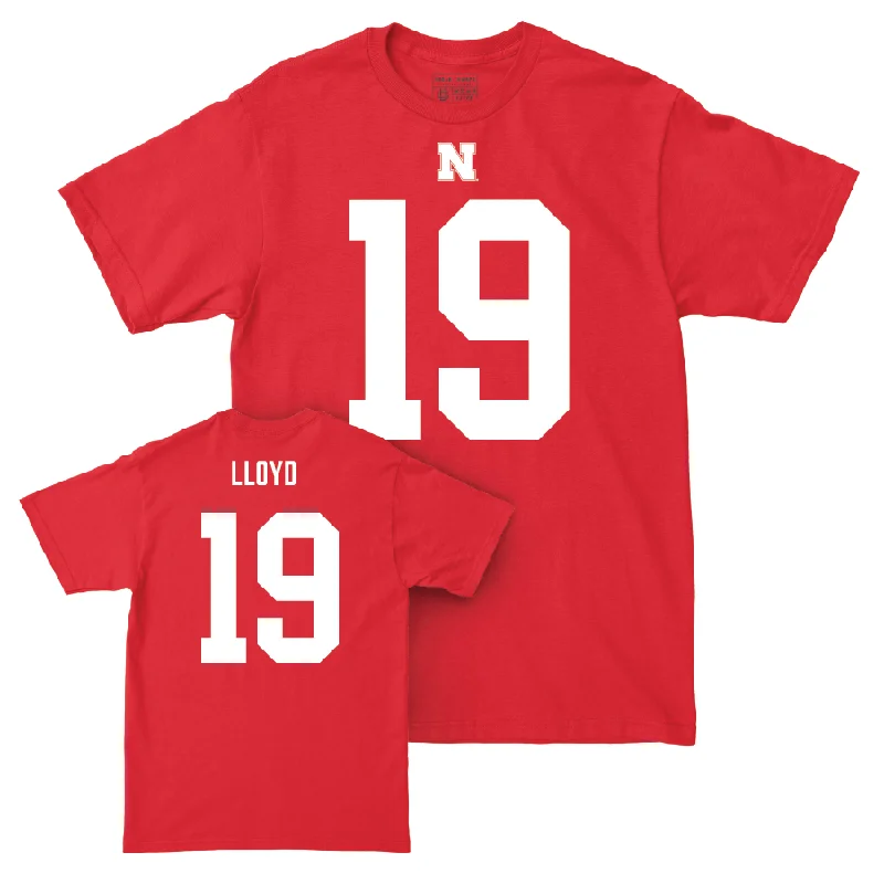 Football Jerseys With Custom Sleeve Printing-Nebraska Football Red Shirsey Tee - Jaylen Lloyd | #19