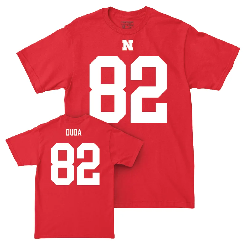 Personalized Football Jerseys For Sports Teams-Nebraska Football Red Shirsey Tee  - Ethan Duda