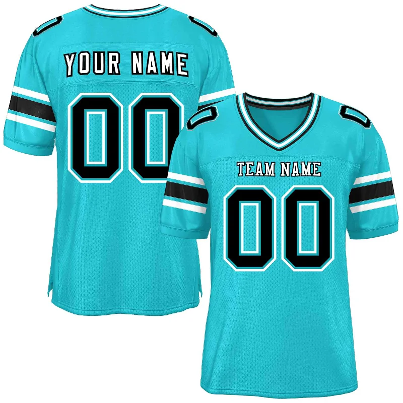 Custom Football Jerseys For Award Ceremonies-Custom Aqua Personalized Classic Authentic Football Jersey