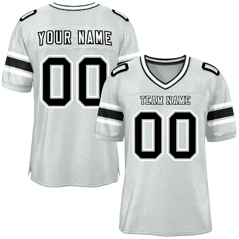 Personalized Football Jerseys For Event Recognition-Custom Silver Personalized Classic Authentic Football Jersey