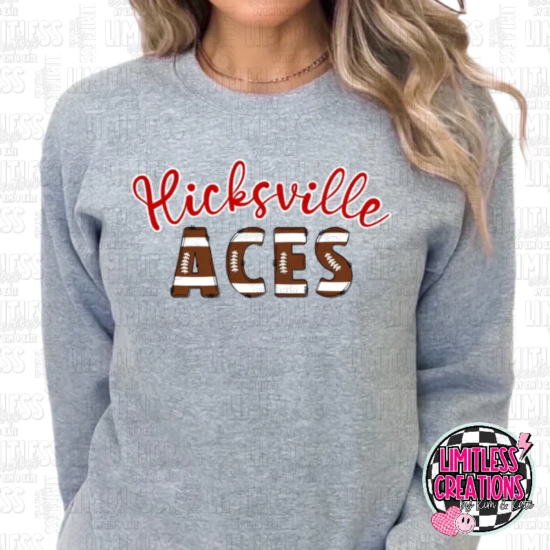 Personalized Football Jerseys For Fundraising Projects-Hicksville Aces Football Font Graphic Shirt