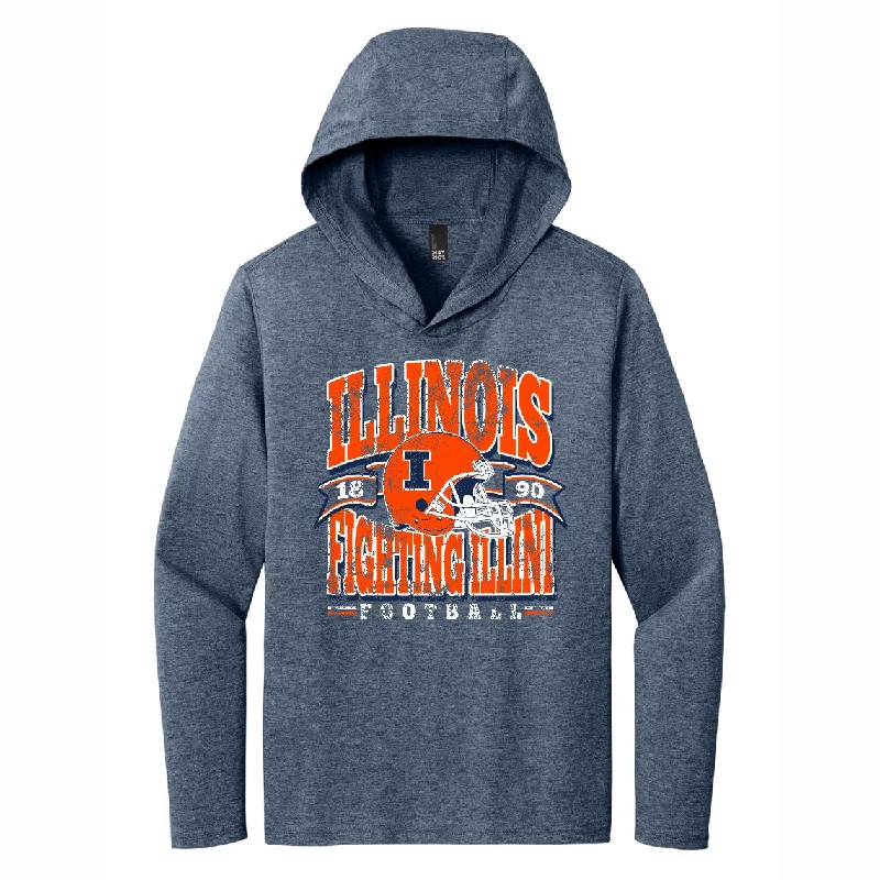 Football Jerseys For Sponsorship Recognition-Illinois Fighting Illini Men's Navy Retro Football Banner Hoodie