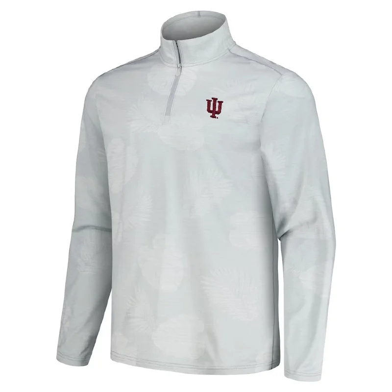 Personalized Football Jerseys For Family Teams-Indiana Hoosiers Men's Tommy Bahama Palm Half-Zip