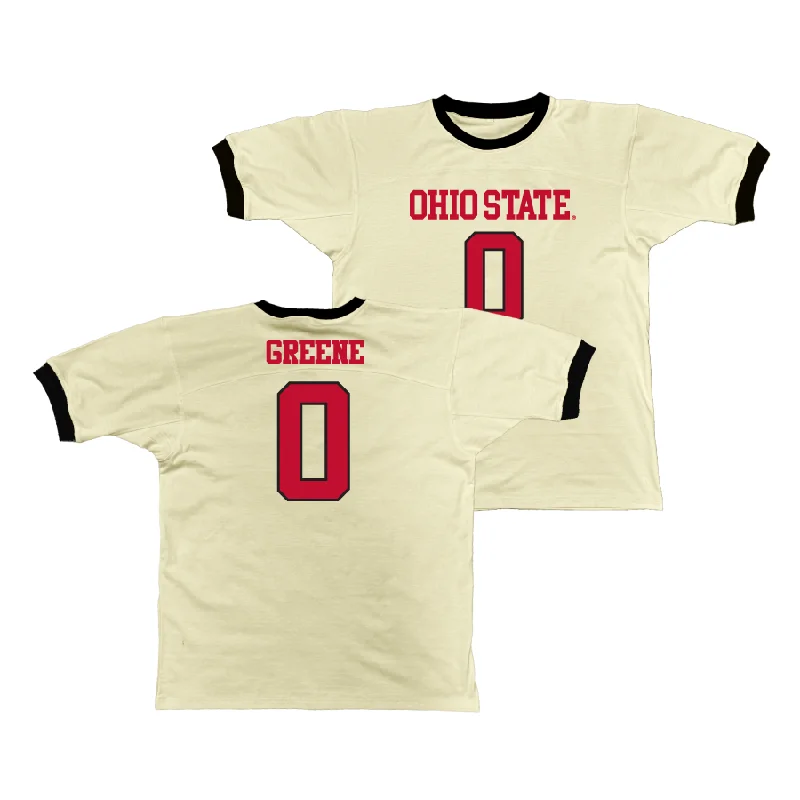 Custom Basketball Jerseys With Bold Fonts-Ohio State Retro Ringer Tee - Madison Greene