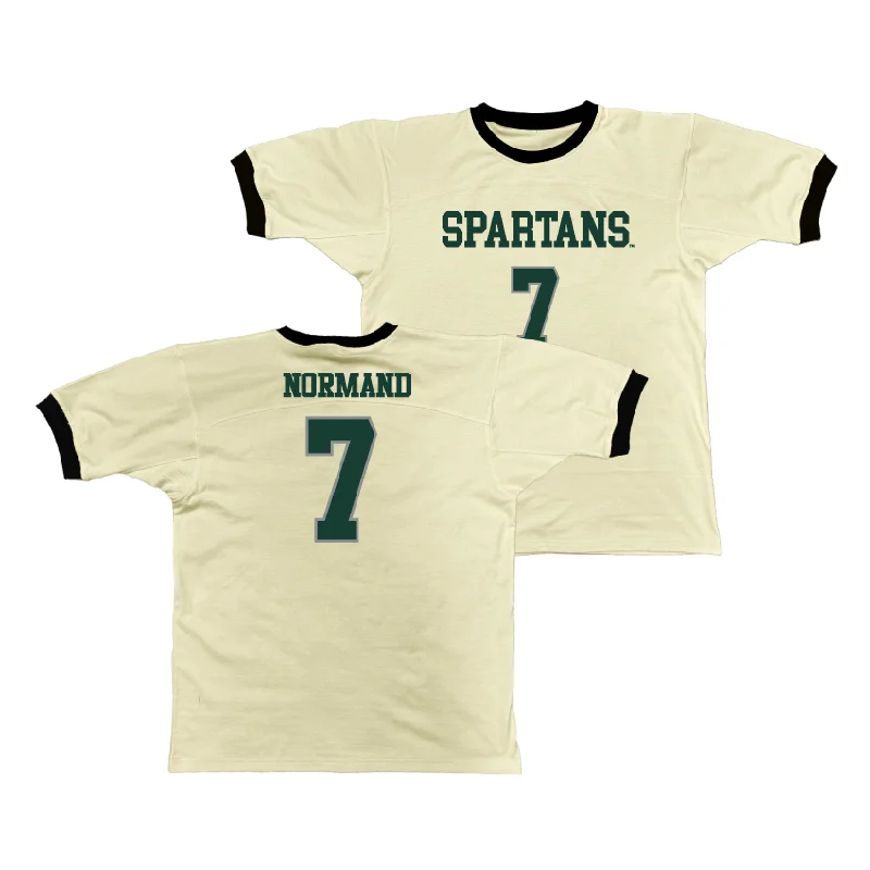 Personalized Basketball Jerseys For Group Customization-MSU Retro Ringer Tee - Gehrig Normand