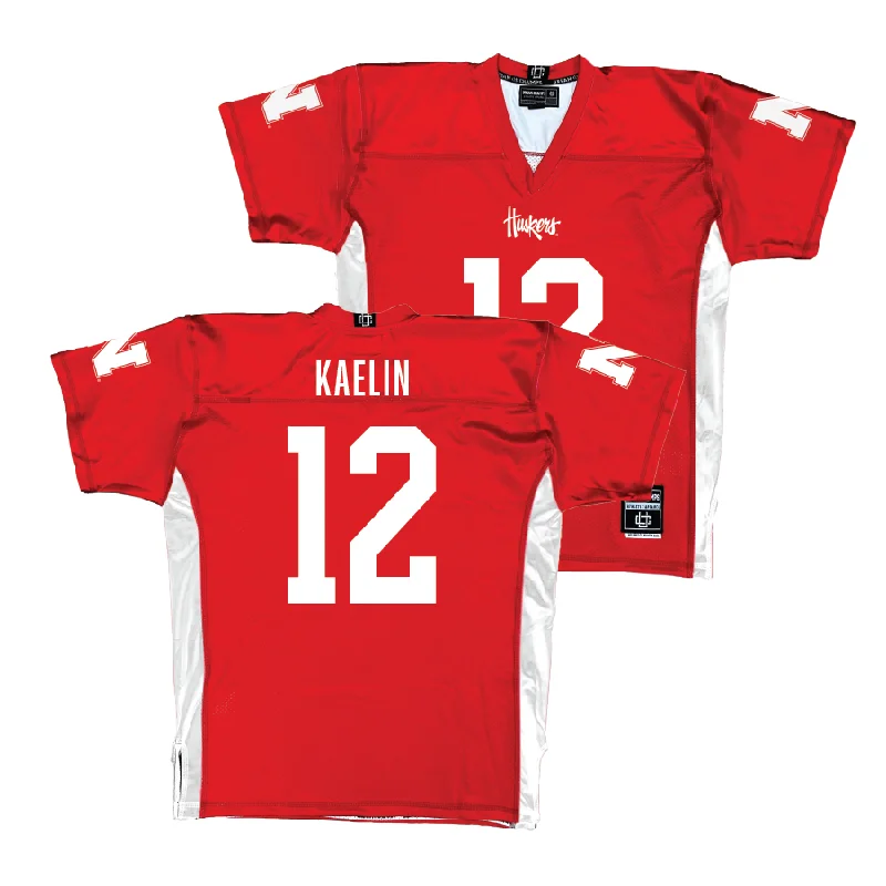 Personalized Football Jerseys For Charity Auctions-Red Nebraska Football Jersey  - Daniel Kaelin