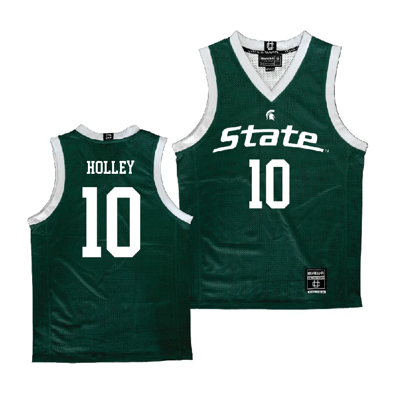 Basketball Jerseys For Custom Player Apparel-Green Women's Basketball Michigan State Jersey  - Helen Holley