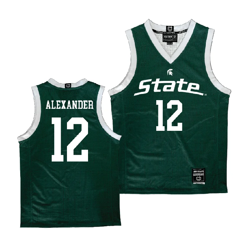 Personalized Basketball Jerseys-Green Women's Basketball Michigan State Jersey - Isaline Alexander