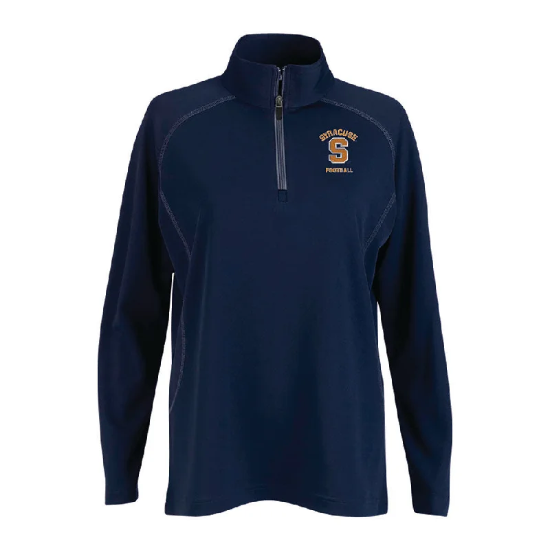 Custom Football Jerseys For Alumni Games-Vansport Ladies Syracuse Football Twill Knit 1/4 Pullover