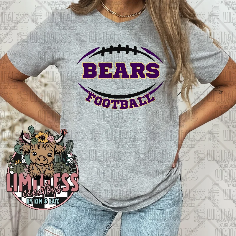 Football Jerseys With Custom Logos & Text-Bears Football School Spirit Shirt