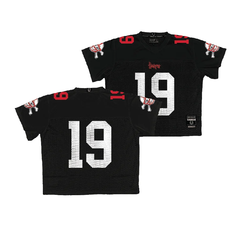 Custom Football Jerseys With Sponsor Logos-Nebraska Throwback Black Football Jersey - Jaylen Lloyd