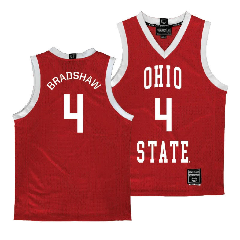 Custom Basketball Jerseys For Player Celebrations-Ohio State Men's Red Basketball Jersey  - Aaron Bradshaw